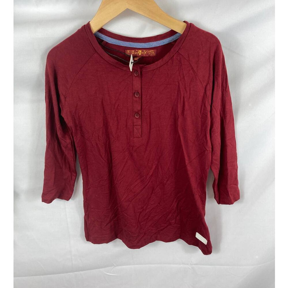 4/$25 NWT 7 for all mankind maroon henley S